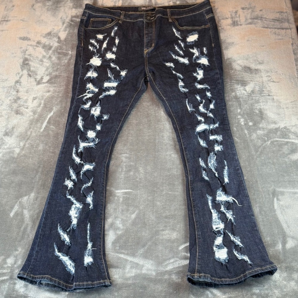 Valabasas Men's Jeans Riptide Stacked Size 42 Distressed Streetwear